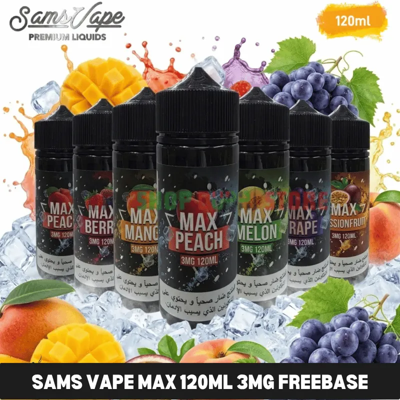 SAMS Vape Max 120ml 3mg Freebase E-Liquid in the UAE