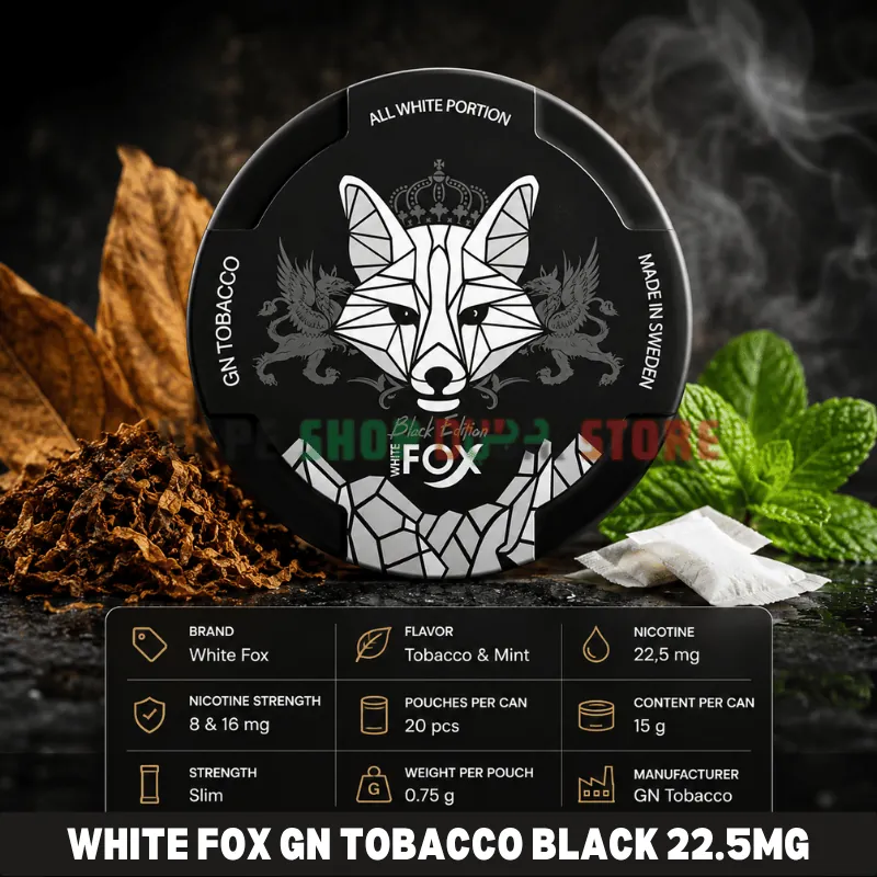 White Fox GN Tobacco Black–22.5mg